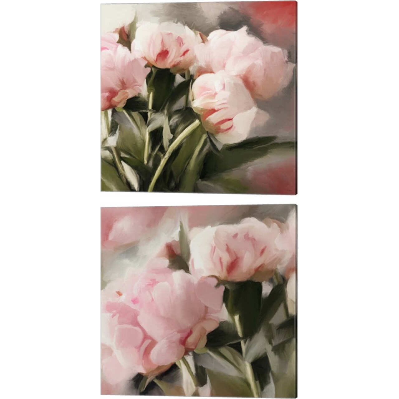 Floral Arrangement by Dan Meneely 14" x 14" Canvas Wall Art (Set of 2)